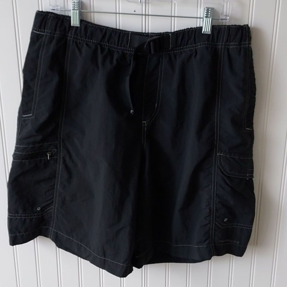 Columbia Men's Large Bathing Suit‎ Swimwear Swim Trunks Mulitpocket Black